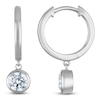 Thumbnail Image 1 of Round-Cut Lab-Grown Diamond Solitaire Dangle Hoop Earrings 1 ct tw 14K White Gold (SI2/F)