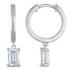 Thumbnail Image 1 of Emerald-Cut Lab-Grown Diamond Solitaire Dangle Hoop Earrings 1-1/2 ct tw 14K White Gold (SI2/F)