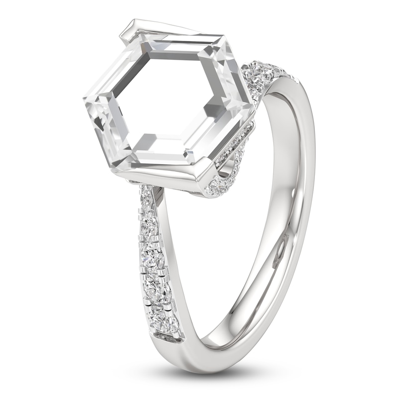 Main Image 2 of J'Lure Hexagon Portrait-Cut Lab-Grown Diamond Engagement Ring 3-1/2 ct tw 18K White Gold