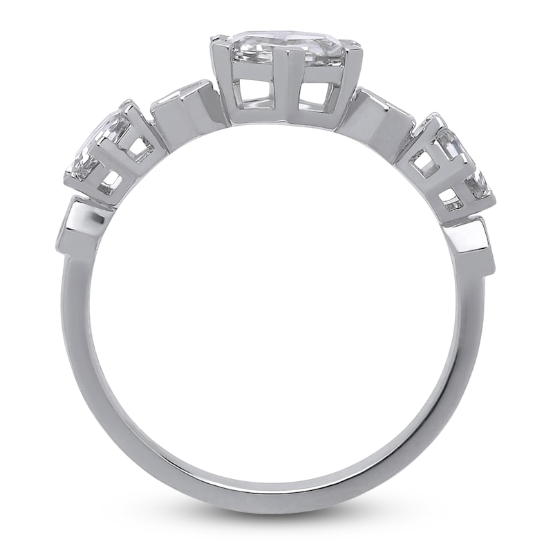 Main Image 2 of J'Lure Hexagon Portrait-Cut Lab-Grown Diamond Three-Stone Ring 1-1/5 ct tw 14K White Gold