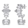 Thumbnail Image 2 of J'Lure Imperial-Emerald Step-Cut, Hexagon Baguette-Cut & Baguette-Cut Lab-Grown Diamond J-Hoop Earrings 4-1/3 ct tw 14K White Gold