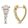 Thumbnail Image 1 of J'Lure Moval Old-Cut, Trapezoid Step-Cut & Square Emerald Step-Cut Hoop Earrings 3 ct tw 14K Yellow Gold
