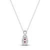 Thumbnail Image 3 of Oval-Cut Natural Ruby & Diamond Pendant Necklace 1/5 ct tw 14K White Gold 18"