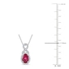 Thumbnail Image 4 of Oval-Cut Natural Ruby & Diamond Pendant Necklace 1/5 ct tw 14K White Gold 18"
