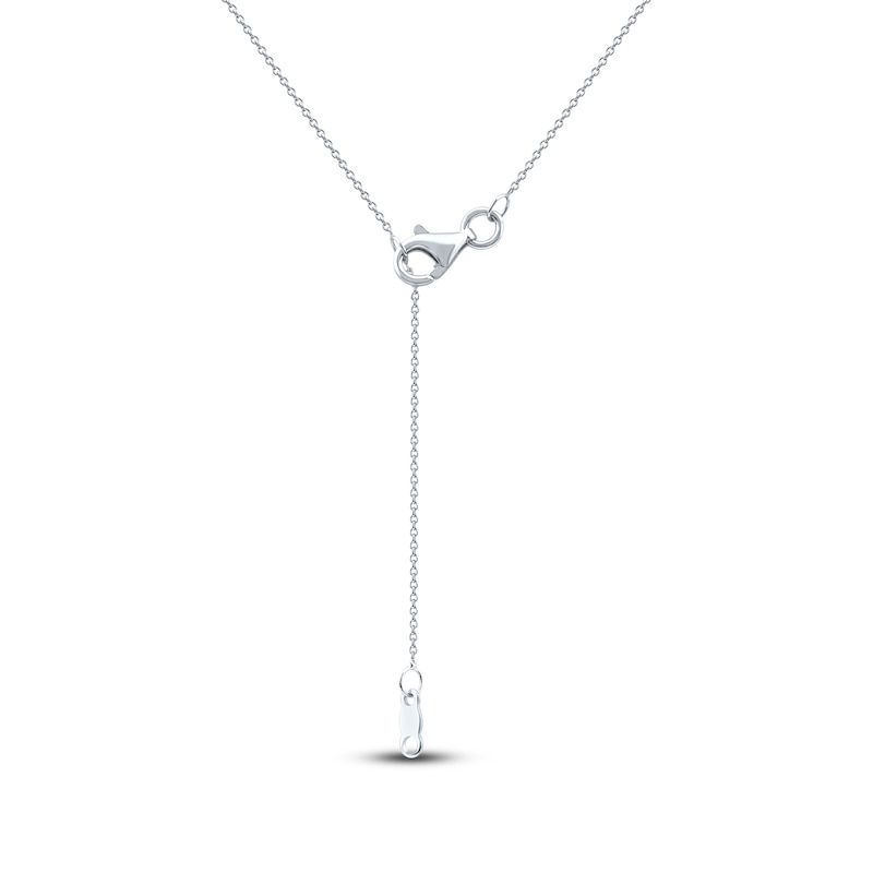 Main Image 5 of Oval-Cut Natural Ruby & Diamond Pendant Necklace 1/5 ct tw 14K White Gold 18"