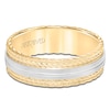 Thumbnail Image 3 of ArtCarved Men's Satin Milgrain Wedding Band 14K Two-Tone Gold 7mm