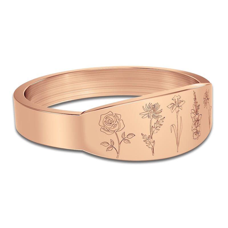 Main Image 3 of Birth Flowers Ring 14K Rose Gold-Plated Sterling Silver