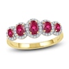 Thumbnail Image 1 of Oval-Cut Natural Ruby & Diamond Ring 1/6 ct tw 14K Yellow Gold