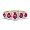 Thumbnail Image 3 of Oval-Cut Natural Ruby & Diamond Ring 1/6 ct tw 14K Yellow Gold
