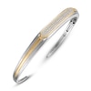 Thumbnail Image 2 of Men's Diamond Cuff Bangle Bracelet 3/4 ct tw Sterling Silver & 14K Yellow Gold