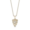 Thumbnail Image 1 of Men's Hammered Shield & Cross Necklace Yellow Ion-Plated Stainless Steel 24"