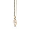 Thumbnail Image 2 of Men's Hammered Shield & Cross Necklace Yellow Ion-Plated Stainless Steel 24"