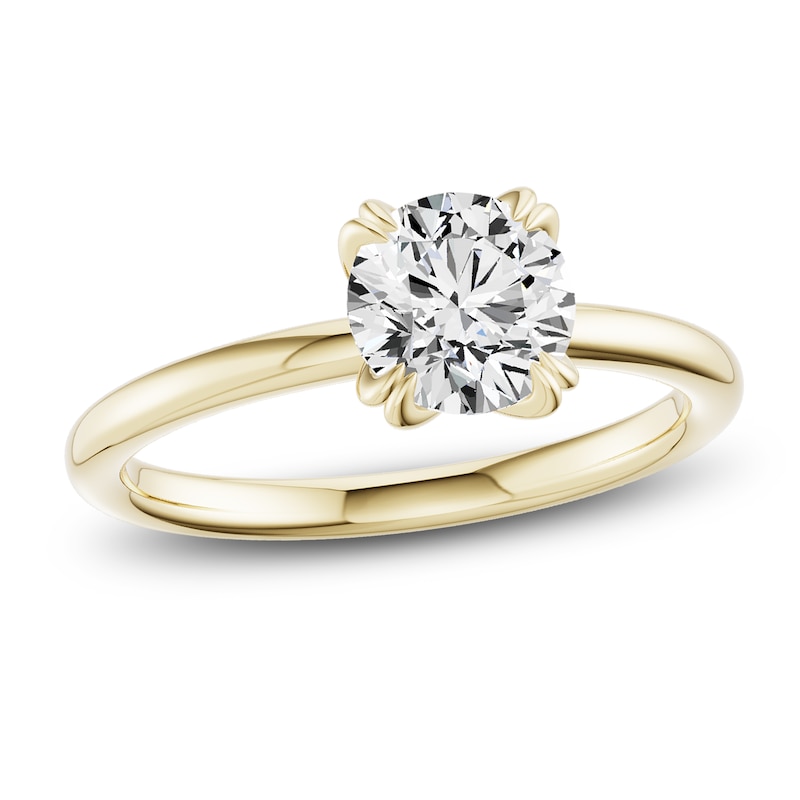 Main Image 1 of Certified Round-Cut Diamond Solitaire Engagement Ring 1-1/2 ct tw 18K Yellow Gold (SI2/G)
