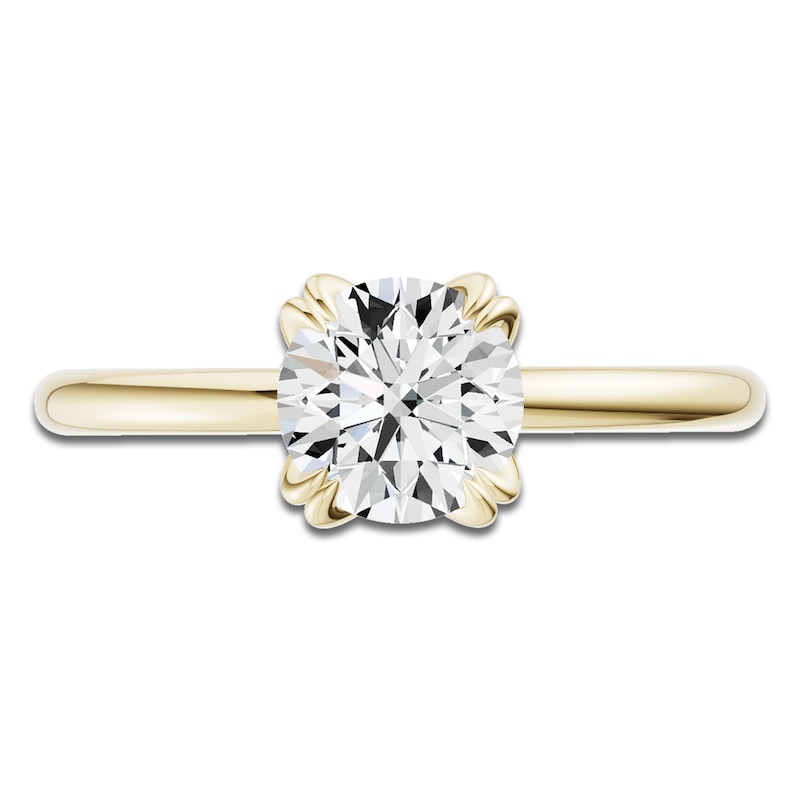 Main Image 3 of Certified Round-Cut Diamond Solitaire Engagement Ring 1-1/2 ct tw 18K Yellow Gold (SI2/G)