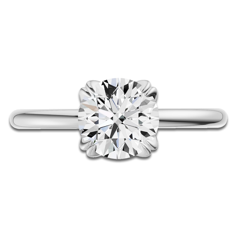Main Image 3 of Certified Round-Cut Diamond Solitaire Engagement Ring 2 ct tw 14K White Gold (I1/I)