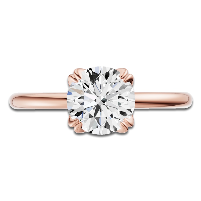 Main Image 3 of Certified Round-Cut Diamond Solitaire Engagement Ring 2 ct tw 14K Rose Gold (I1/I)