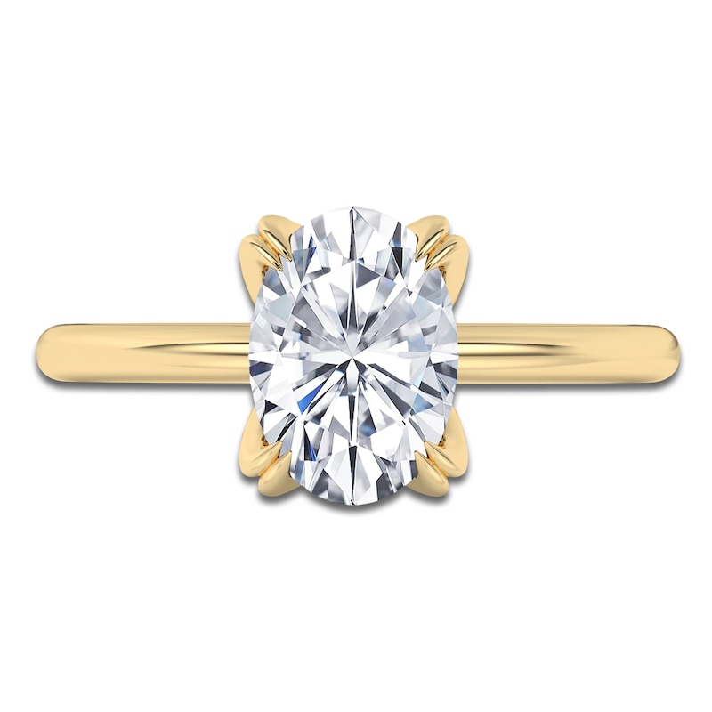 Main Image 3 of Certified Oval-Cut Diamond Solitaire Engagement Ring 2 ct tw 14K Yellow Gold (I1/I)