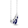 Thumbnail Image 2 of Natural Blue Sapphire & Diamond Curved Bar Necklace 1/8 ct tw 14K White Gold 18"