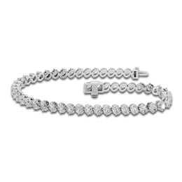 Oval-Cut Lab-Grown Diamond Tennis Bracelet 5 ct tw 14K White Gold 7"