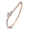 Thumbnail Image 1 of J'Lure Kite Step-Cut Lab-Grown Diamond Three-Stone Bangle Bracelet 2-1/3 ct tw 14K Rose Gold
