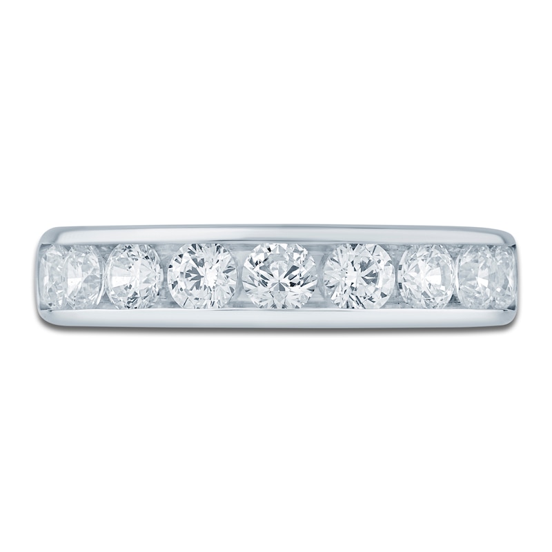 Main Image 3 of Lab-Grown Diamond Channel-Set Anniversary Ring 1-1/2 ct tw 14K White Gold
