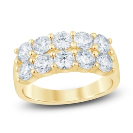 Lab-Grown Diamond Two-Row Anniversary Ring 2-1/2 ct tw 14K Yellow Gold