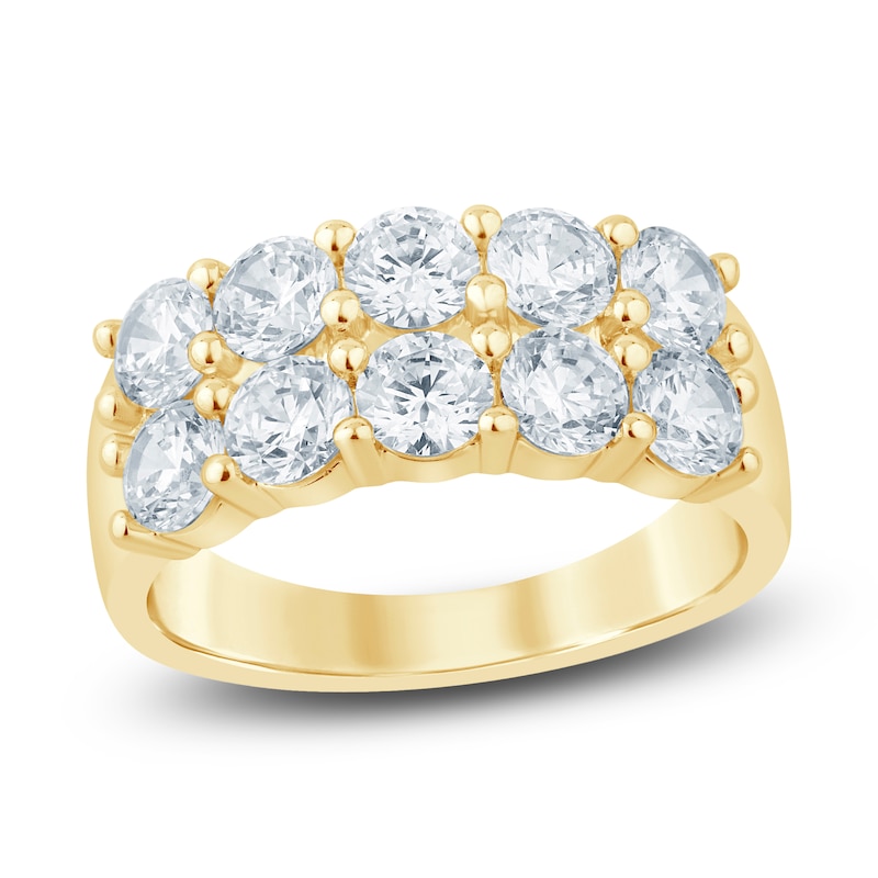 Main Image 1 of Lab-Grown Diamond Two-Row Anniversary Ring 2-1/2 ct tw 14K Yellow Gold