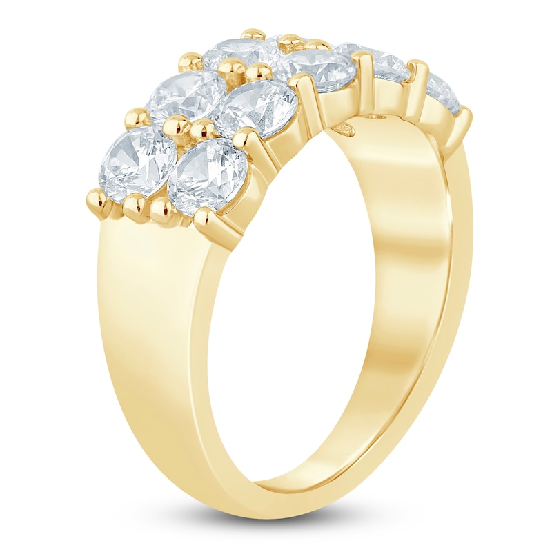 Main Image 2 of Lab-Grown Diamond Two-Row Anniversary Ring 2-1/2 ct tw 14K Yellow Gold