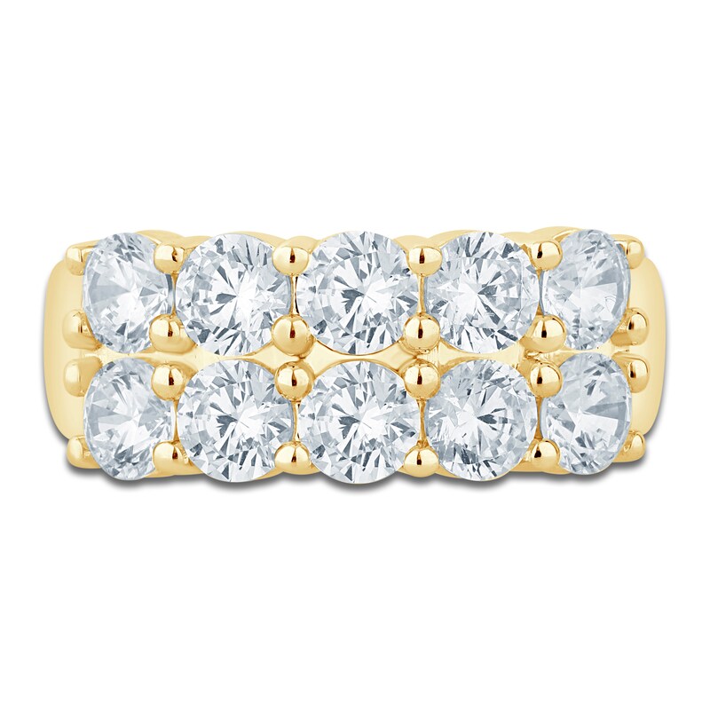 Main Image 3 of Lab-Grown Diamond Two-Row Anniversary Ring 2-1/2 ct tw 14K Yellow Gold