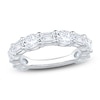 Thumbnail Image 1 of Oval & Emerald-Cut Lab-Grown Diamond Alternating Anniversary Ring 3 ct tw 14K White Gold