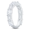 Thumbnail Image 2 of Oval & Emerald-Cut Lab-Grown Diamond Alternating Anniversary Ring 3 ct tw 14K White Gold