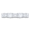 Thumbnail Image 3 of Oval & Emerald-Cut Lab-Grown Diamond Alternating Anniversary Ring 3 ct tw 14K White Gold