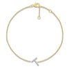 Thumbnail Image 1 of Diamond Initial T Bracelet 1/20 ct tw 10K Yellow Gold 7.5"