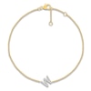 Thumbnail Image 1 of Diamond Initial W Bracelet 1/15 ct tw 10K Yellow Gold 7.5"