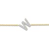 Thumbnail Image 2 of Diamond Initial W Bracelet 1/15 ct tw 10K Yellow Gold 7.5"