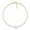 Thumbnail Image 1 of Diamond Initial U Bracelet 1/15 ct tw 10K Yellow Gold 7.5"