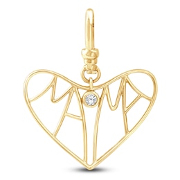 Charm'd by Lulu Frost Diamond "Mama" Heart Charm 1/20 ct tw 10K Yellow Gold