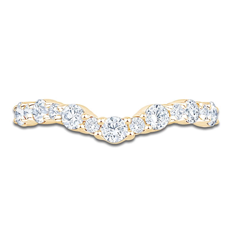 Main Image 3 of Certified Diamond Alternating Chevron Anniversary Ring 5/8 ct tw 14K Yellow Gold