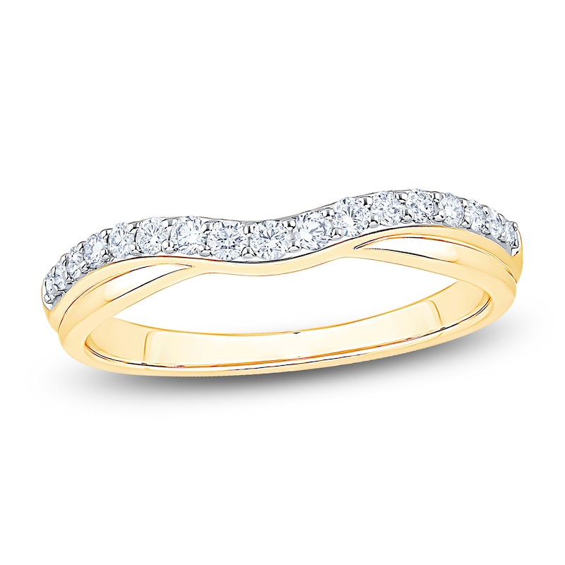 Main Image 1 of Diamond Contour Anniversary Band 1/4 ct tw Round 14K Yellow Gold