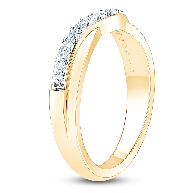 Main Image 2 of Diamond Contour Anniversary Band 1/4 ct tw Round 14K Yellow Gold