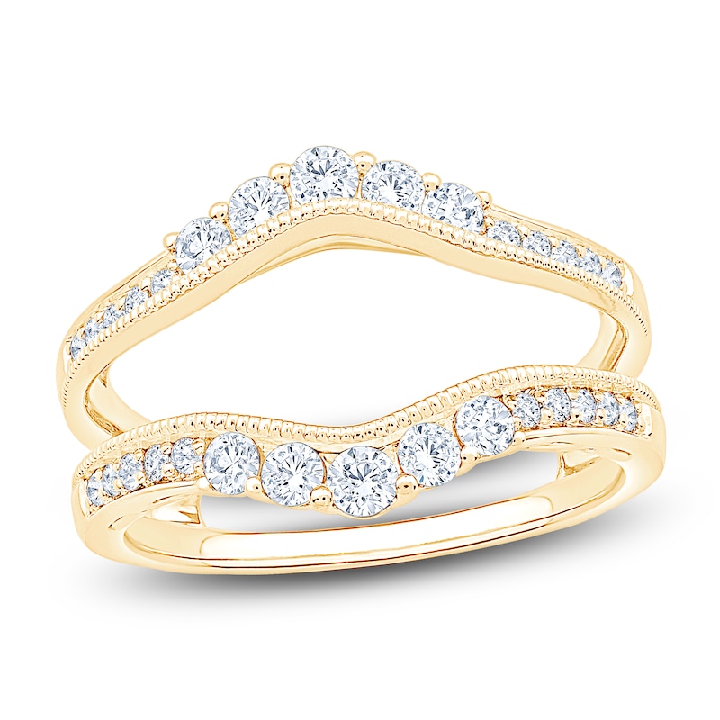 Main Image 1 of Certified Diamond Milgrain Enhancer Ring 5/8 ct tw 14K Yellow Gold