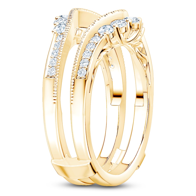 Main Image 2 of Certified Diamond Milgrain Enhancer Ring 5/8 ct tw 14K Yellow Gold