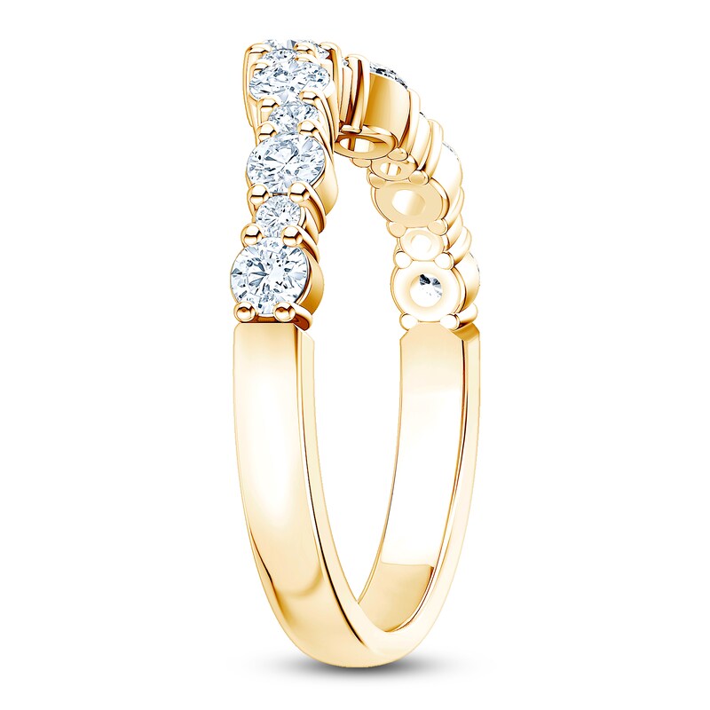 Main Image 2 of Certified Diamond Alternating Chevron Anniversary Ring 5/8 ct tw 14K Rose Gold