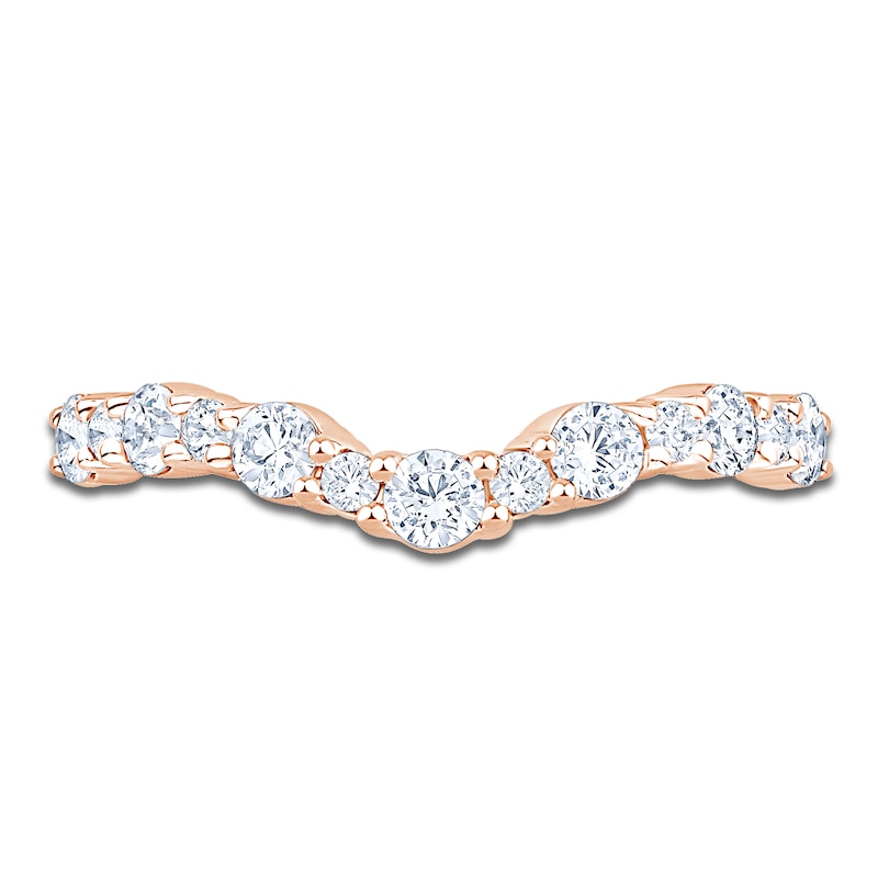 Main Image 3 of Certified Diamond Alternating Chevron Anniversary Ring 5/8 ct tw 14K Rose Gold