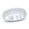 Thumbnail Image 1 of Men's Lab-Grown Diamond Stepped Edge Band 1-1/2 ct tw 14K White Gold