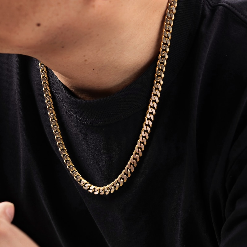 Main Image 4 of Curb Chain Necklace 8mm Stainless Steel & Yellow Ion Plating 22"