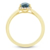 Thumbnail Image 2 of Montana Blue Pear-Shaped Natural Sapphire & Diamond Ring 1/20 ct tw 14K Yellow Gold