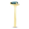 Thumbnail Image 3 of Montana Blue Pear-Shaped Natural Sapphire & Diamond Ring 1/20 ct tw 14K Yellow Gold