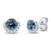 Thumbnail Image 3 of Montana Blue Round-Cut Natural Sapphire & Diamond Stud Earrings 1/15 ct tw 14K White Gold