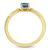 Thumbnail Image 2 of Montana Blue Round-Cut Natural Sapphire & Diamond Accent Ring 14K Yellow Gold